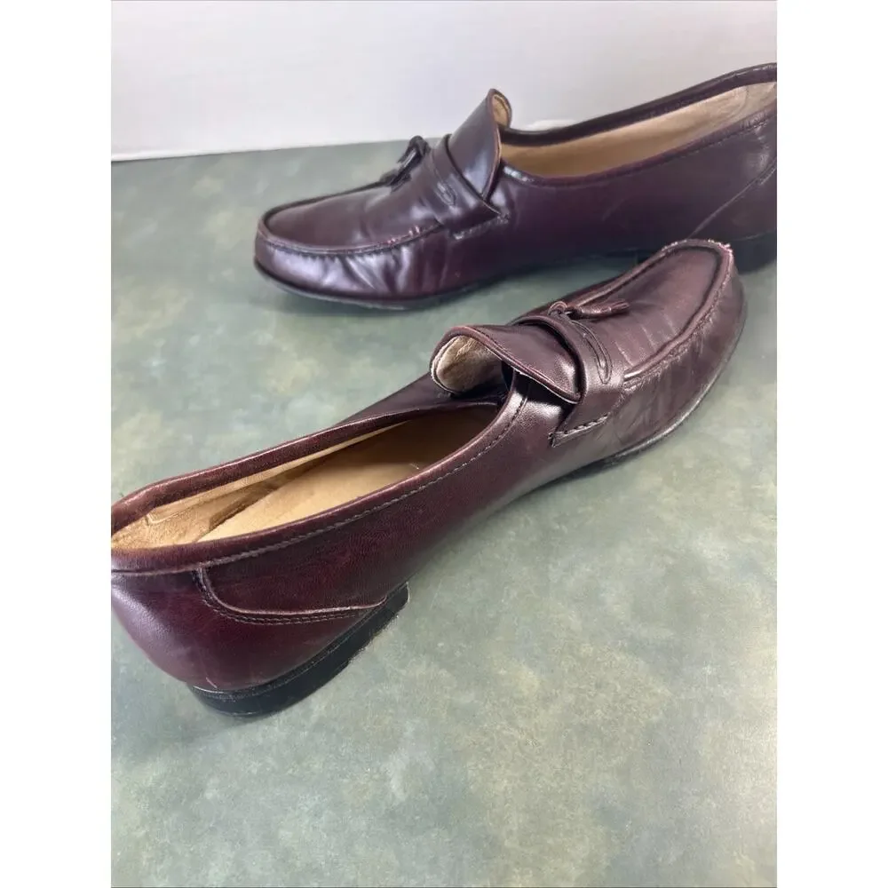 Vintage Belvedere Firenze Italy Leather Tassel Loafers Men’s 11N As Is Brown 90s